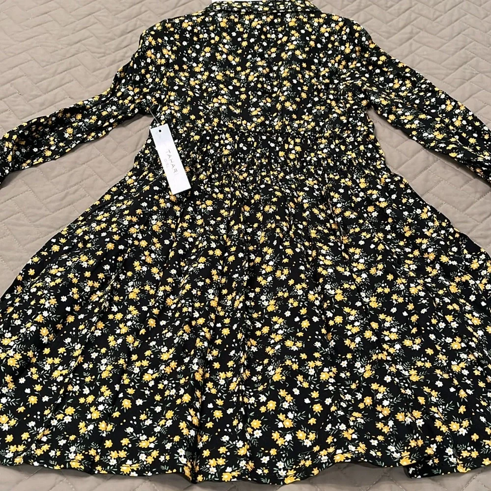 TAHARI Girls Printed Woven Dress With Scrunchie / NWT/ Size 6